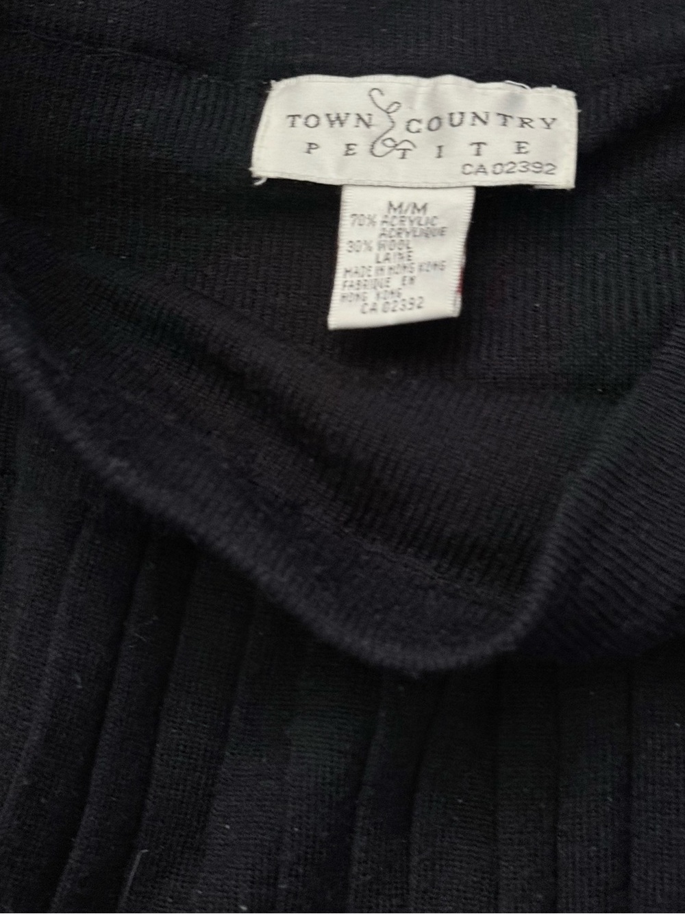 Vintage Town&Country Petite Black Wool Pleated Midi Drop waist Skirt MEDIUM - Picture 4 of 5